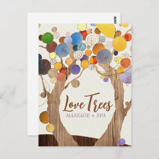 Rustikales Holzbaumgeschäft Postkarte (Vorne/Hinten)