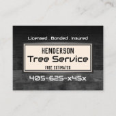 Rustikales Holzbaumtrimmen Visitenkarte (Vorderseite)