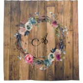 Rustikales Holzblasenbad Bauernhof Duschvorhang (Vorderseite)