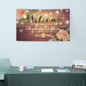 Rustikales Holzblumen-Streichellichter Hochzeitsba Banner (Messeveranstaltung)