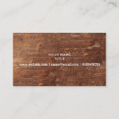 rustikales Holzblumen-Visitenkartendesign Visitenkarte (Rückseite)