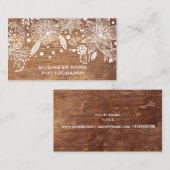 rustikales Holzblumen-Visitenkartendesign Visitenkarte (Vorne/Hinten)