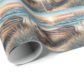 Rustikales Holzboot am Strand Geschenkpapier (Rolleneckpunkt)