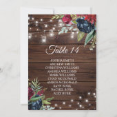 Rustikales Holzbräunchen mit Blütenbeleuchtung See Einladung (Rückseite)