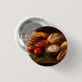 Rustikales Holzbrett mit Kunsthandwerkskäse Button (Vorne & Hinten)