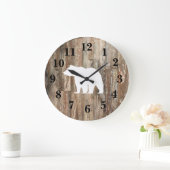 Rustikales Holzdekor Große Wanduhr (Zuhause)