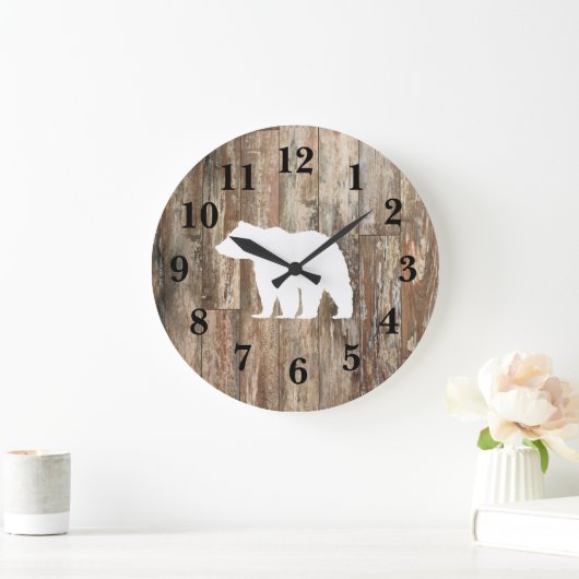 Rustikales Holzdekor Große Wanduhr (Zuhause)