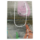 Rustikales Holzdesign Mittlere Geschenktüte (Rückseite)