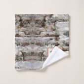 Rustikales Holzelch/ Rentier-Familie Monogramm, br Badhandtuch Set (Waschlappen)