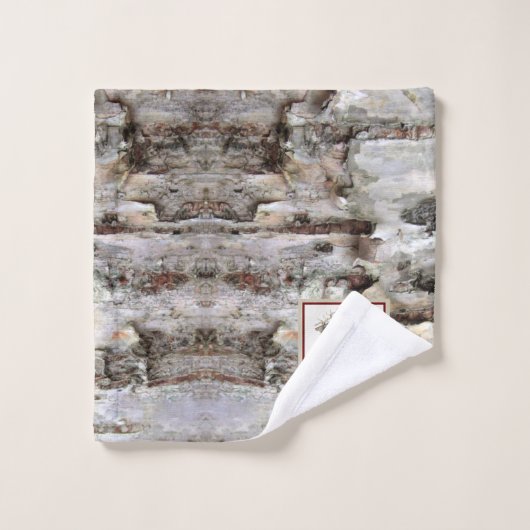 Rustikales Holzelch/ Rentier-Familie Monogramm, br Badhandtuch Set (Waschlappen)