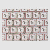 Rustikales Holzelch/ Rentier-Familie Monogramm, br Seidenpapier (Vorderseite)