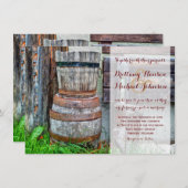 Rustikales Hölzerne Einladung (Vorne/Hinten)