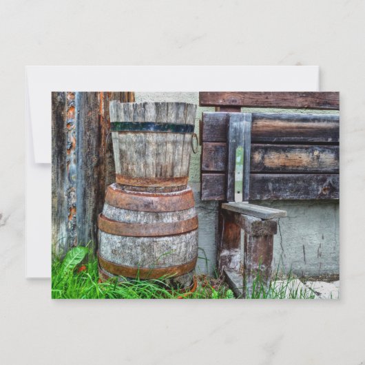 Rustikales Hölzerne Einladung (Rückseite)