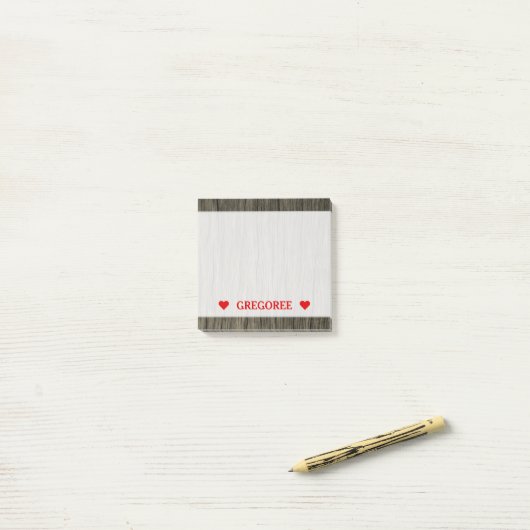 Rustikales hölzernes Blick-Muster u. Post-it Klebezettel (Auf Schreibtisch)