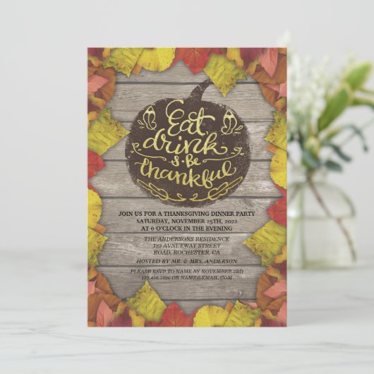 Rustikales hölzernes einladung (Stehend Vorderseite)