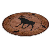 Rustikales hölzernes Elchkreis-Glasschneidenbrett Schneidebrett (Ecke)