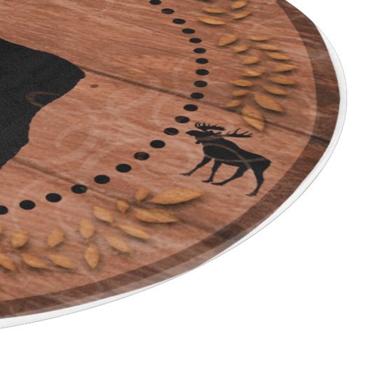 Rustikales hölzernes Elchkreis-Glasschneidenbrett Schneidebrett (Ecke)