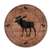 Rustikales hölzernes Elchkreis-Glasschneidenbrett Schneidebrett (Vorderseite)