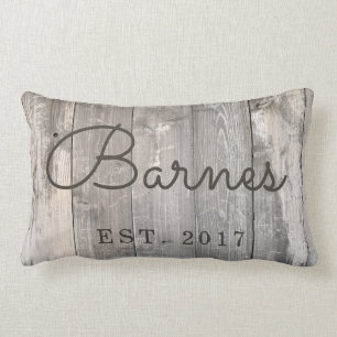 Rustikales hölzernes Familien-Wurfs-Kissen Lendenkissen