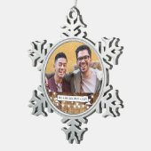 Rustikales hölzernes feenhafte schneeflocken Zinn-Ornament (Rechts)