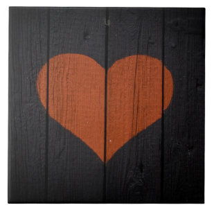 Rustikales hölzernes Korn gemaltes Herz Fliese