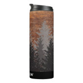 Rustikales hölzernes Korn-personalisierte Thermosbecher (Nach rechts gedreht)