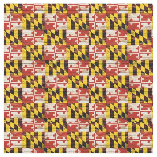 Rustikales hölzernes Maryland-Flaggengewebeyard Stoff (Nahaufnahme)
