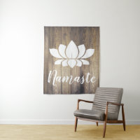 Rustikales hölzernes Planken Namaste weißes Lotus
