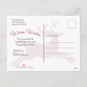 Rustikales hölzernes rotes feiertagspostkarte (Rückseite)