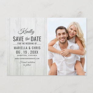 Rustikales hölzernes Save the Date Wedding