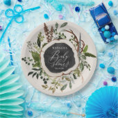 Rustikales hölzernes Scheibebabyduschen-Party Pappteller (Party)