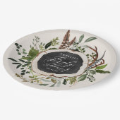 Rustikales hölzernes Scheibebabyduschen-Party Pappteller (Schrägansicht)