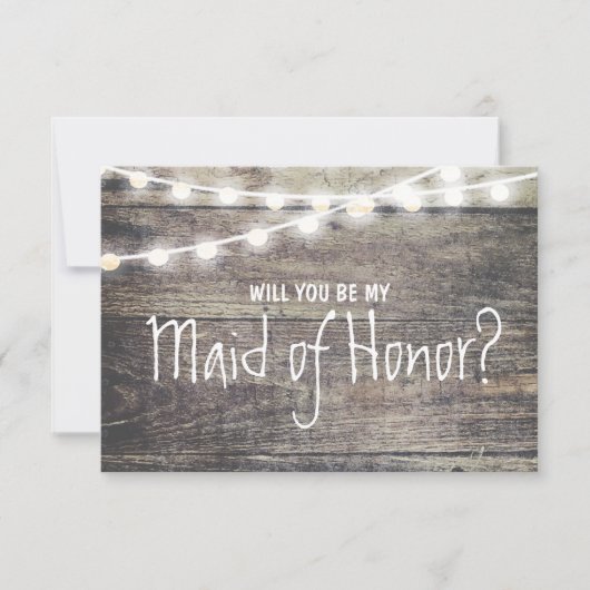 Rustikales hölzernes Schnurlicht sind Sie mein Einladung (Vorderseite)