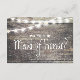 Rustikales hölzernes Schnurlicht sind Sie mein Einladung