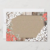 Rustikales hölzernes Spitze-Gipskraut-Herz danken Dankeskarte (Rückseite)