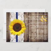 Rustikales hölzernes und Spitze mit Einladung (Vorderseite)