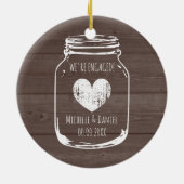 Rustikales hölzernes Vintages Maurerglas-Verlobung Keramikornament (Hinten)