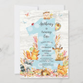 Rustikales hölzernes Waldland eine Einladung (Vorderseite)