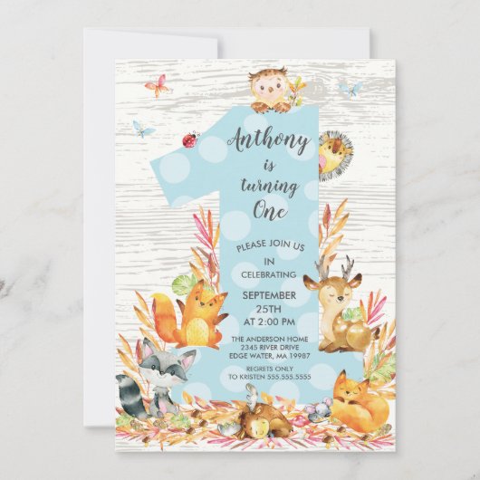 Rustikales hölzernes Waldland eine Einladung (Vorderseite)