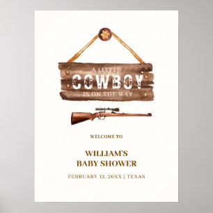Rustikales hölzernes Wild Cowboy Gewehr Baby Showe Poster