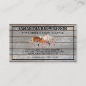 Rustikales Holzfahrrad Club Pony Kleines Pferd Visitenkarte (Rückseite)