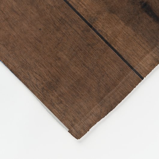 Rustikales Holzfamilienmonogramm 8 FotoCollage Fleecedecke (Ecke)