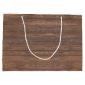 Rustikales Holzfass Hochzeit maßgeschneiderte Lieb Große Geschenktüte (Rückseite)