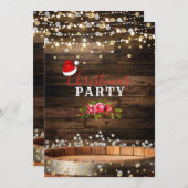 Rustikales Holzfass & Lights Baby' Atem Weihnachte Einladung (Vorne/Hinten)