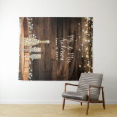 Rustikales Holzfass Lights Champagne & Babys Atem Wandteppich (Beispiel (Horizontal))