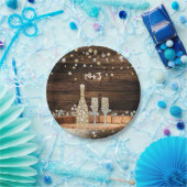 Rustikales Holzfass Lights Champagner Modernes Par Pappteller (Party)