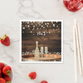 Rustikales Holzfass Lights Champagner Modernes Par Serviette (Beispiel)