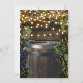 Rustikales Holzfass Trauben Wein Verkostung von Pa Einladung (Rückseite)