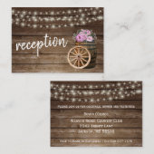 Rustikales Holzfass und rosa Blütenblätterung - Em Begleitkarte (Vorne/Hinten)