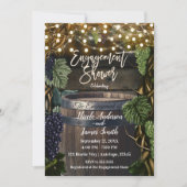 Rustikales Holzfass Weintrauben Verlobung Dusche Einladung (Vorderseite)